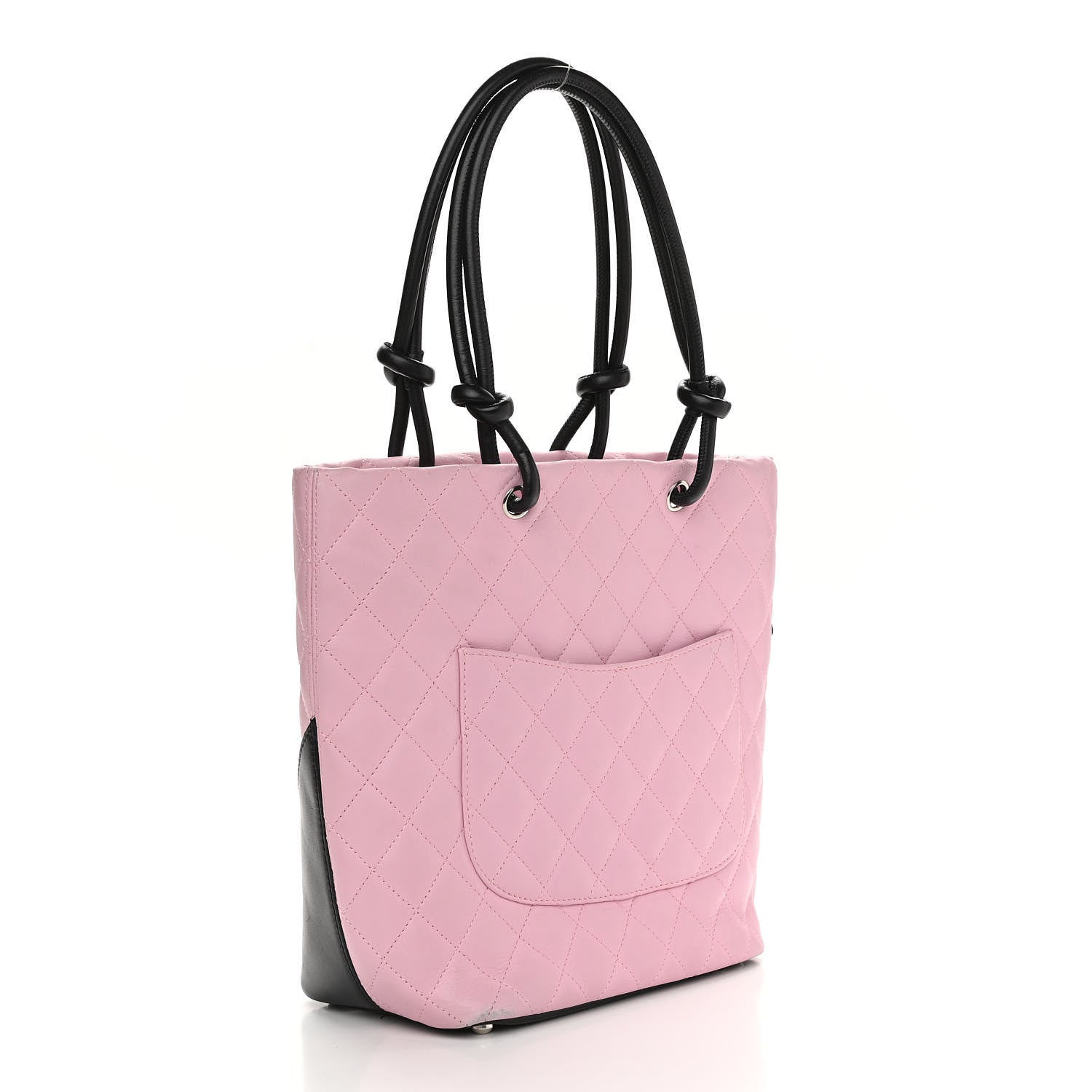 Chanel Calfskin Quilted Medium Cambon Tote Pink Black 3 of 17