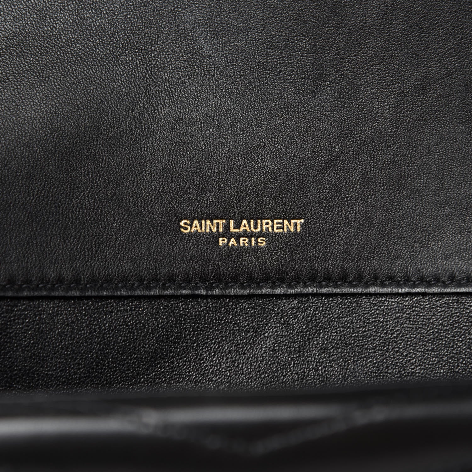 Saint Laurent Lambskin Matelasse Chevron Monogram Medium Sulpice Bag Black 9 of 11