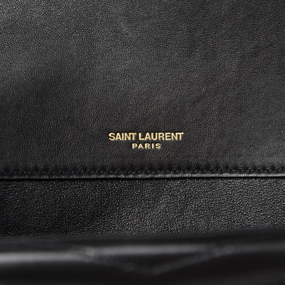 Saint Laurent Lambskin Matelasse Chevron Monogram Medium Sulpice Bag Black 9 of 11