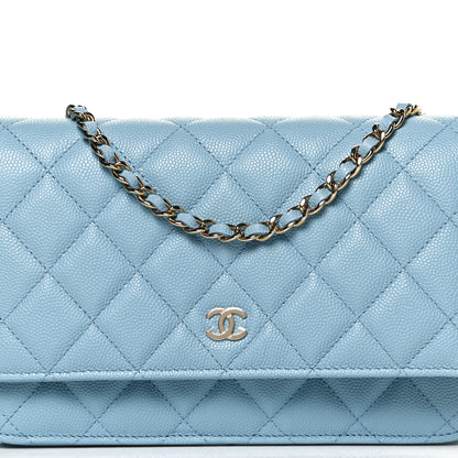 Chanel Caviar Quilted Wallet On Chain WOC Blue 7 of 12