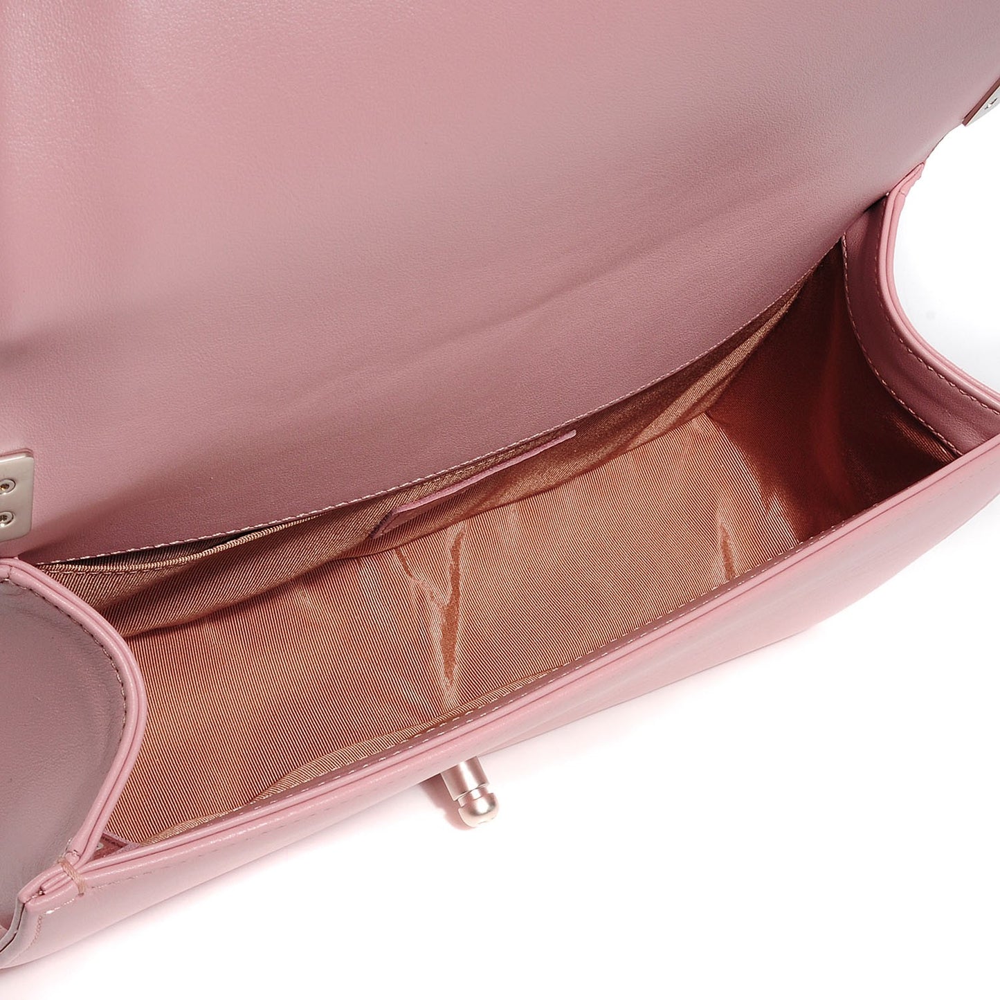 Lambskin Quilted Medium Boy Flap Light Pink