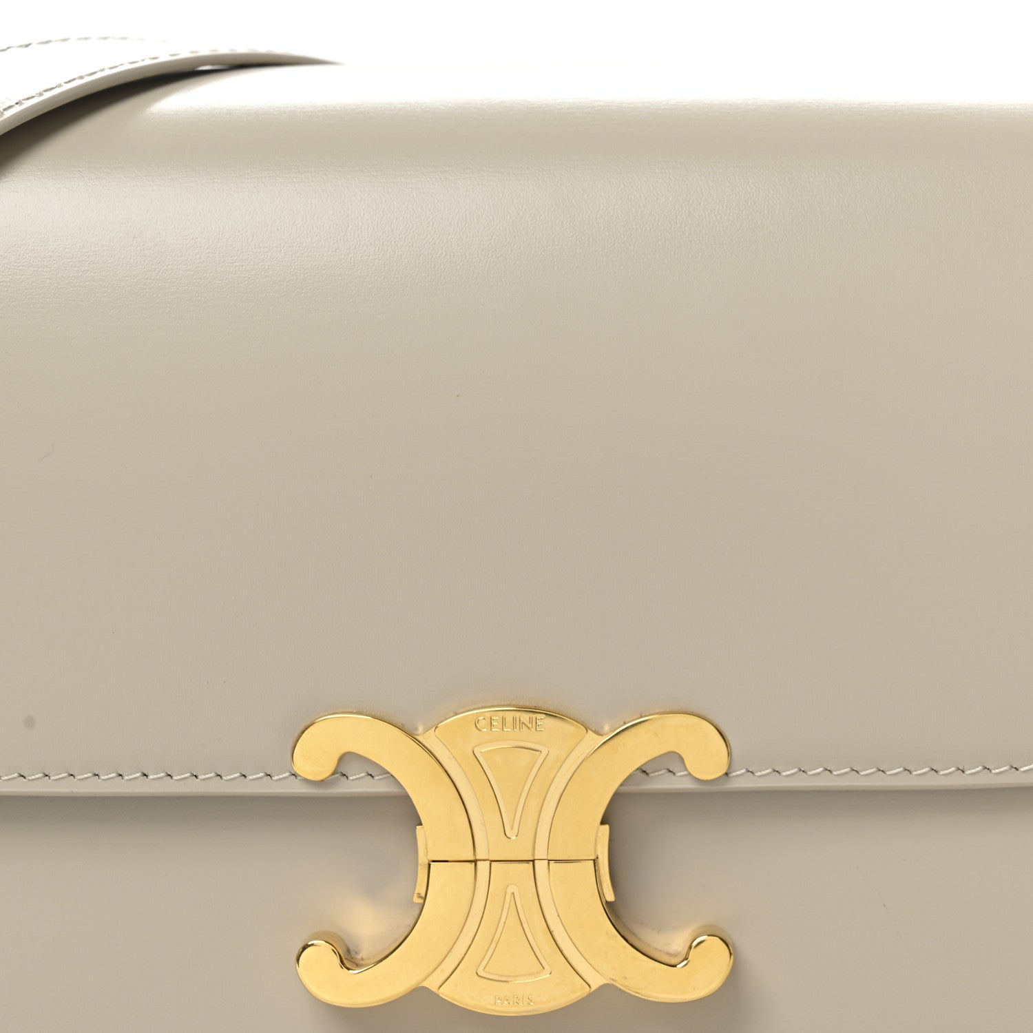 Celine Shiny Calfskin Medium Triomphe Nude 10 of 13