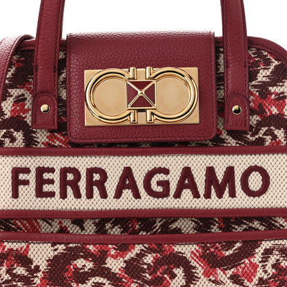 Salvatore Ferragamo Canvas Calfskin Gancini Mini Top Handle Crossbody Bag Red 7 of 9