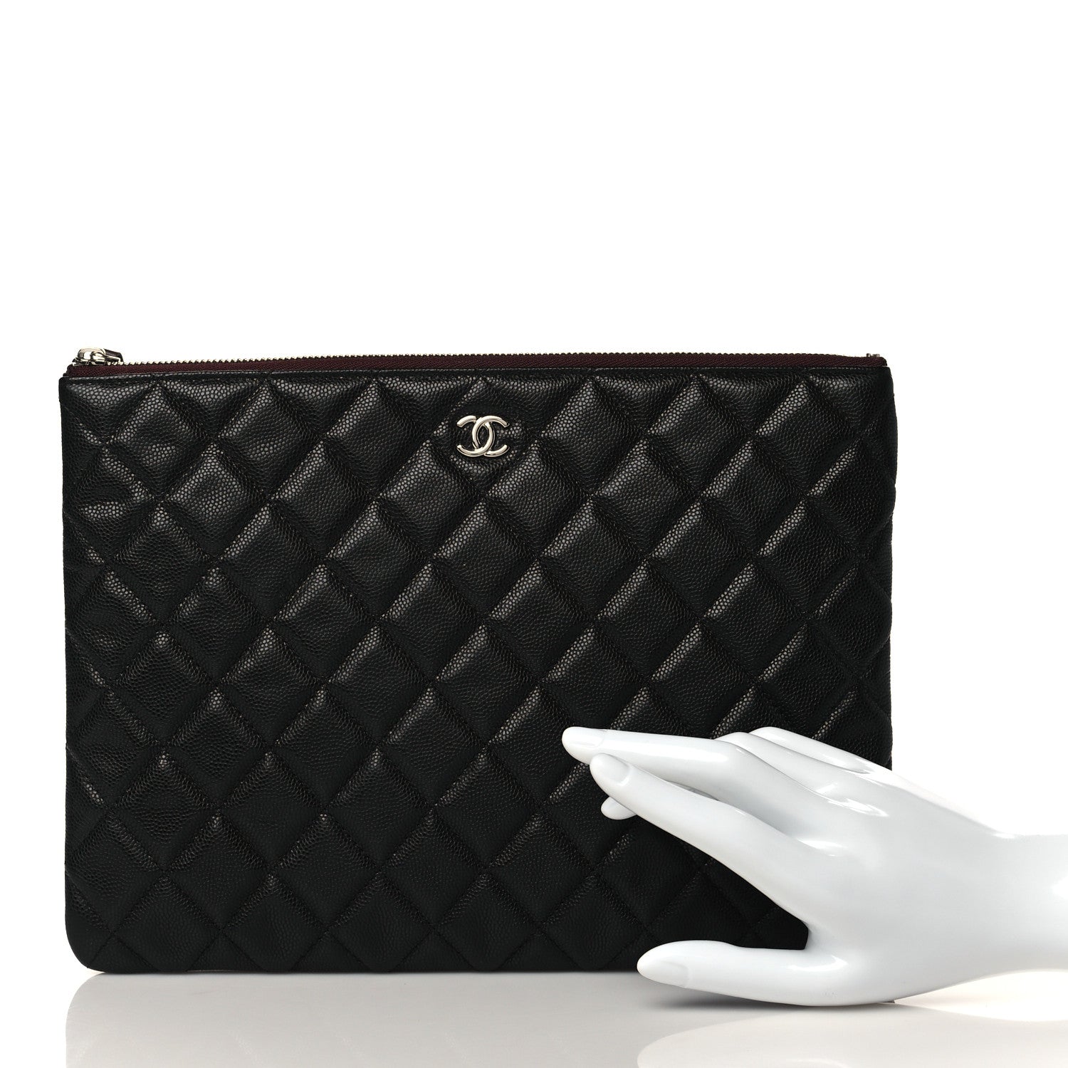 Chanel Caviar Quilted Medium Cosmetic Case Black 2 of 9