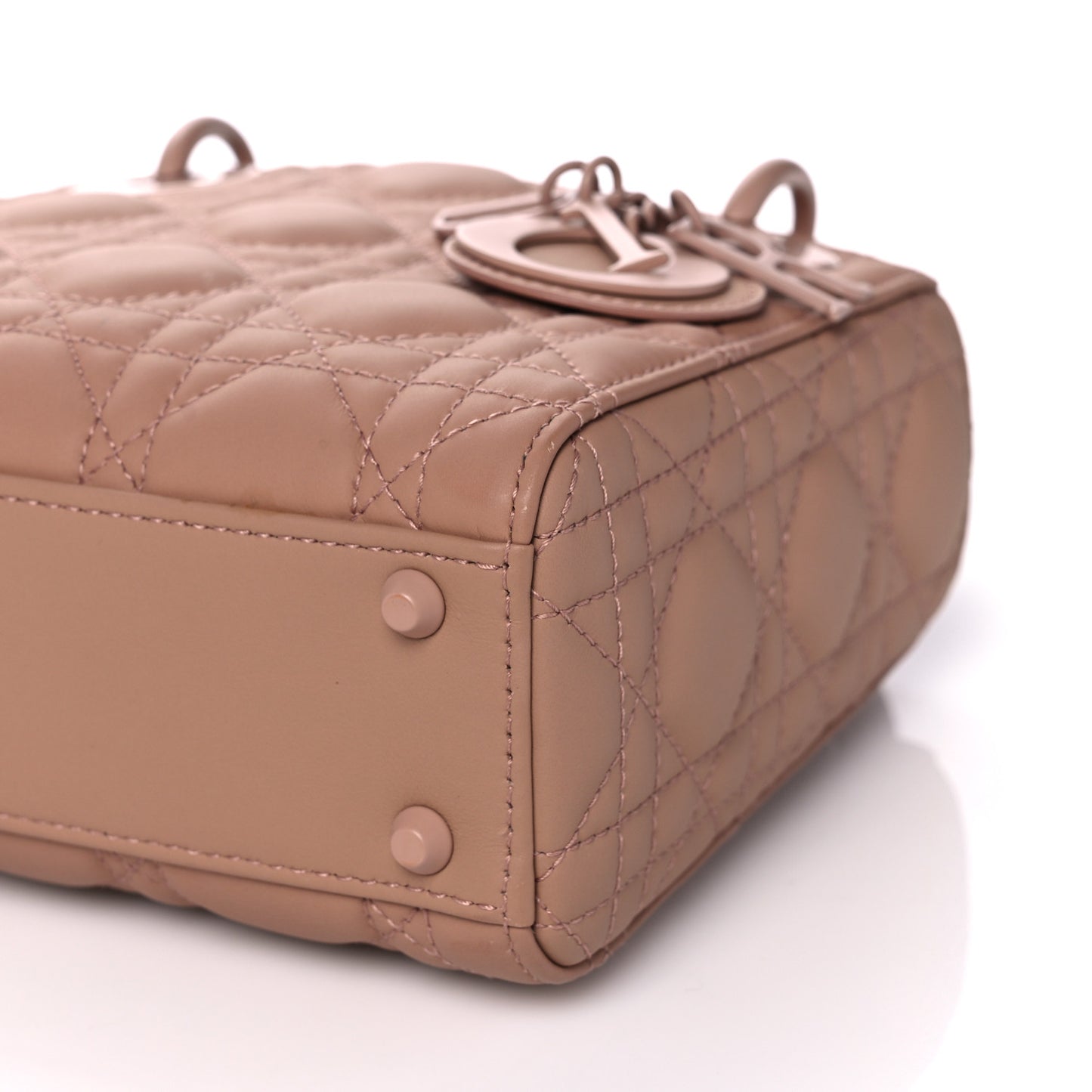 Ultra Matte Calfskin Cannage Mini Lady Dior Light Beige