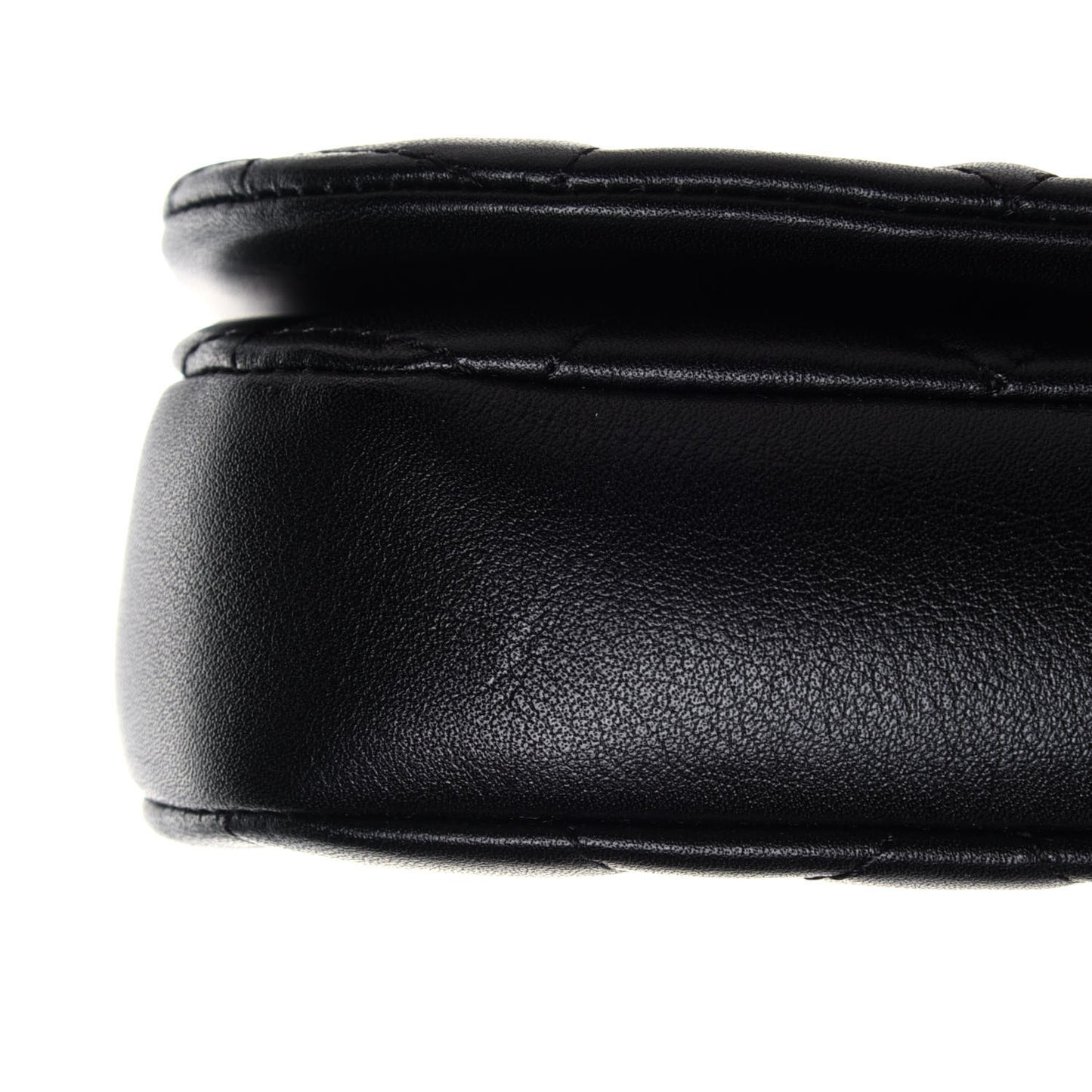 Calfskin Quilted Coco Mail Clutch With Chain Black