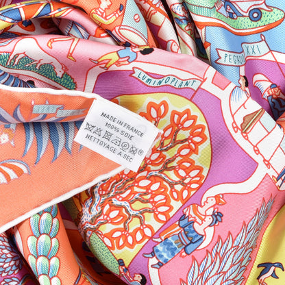 Hermes Silk Exposition Universelle Scarf 90 Rose Mauve Multicolore 3 of 3