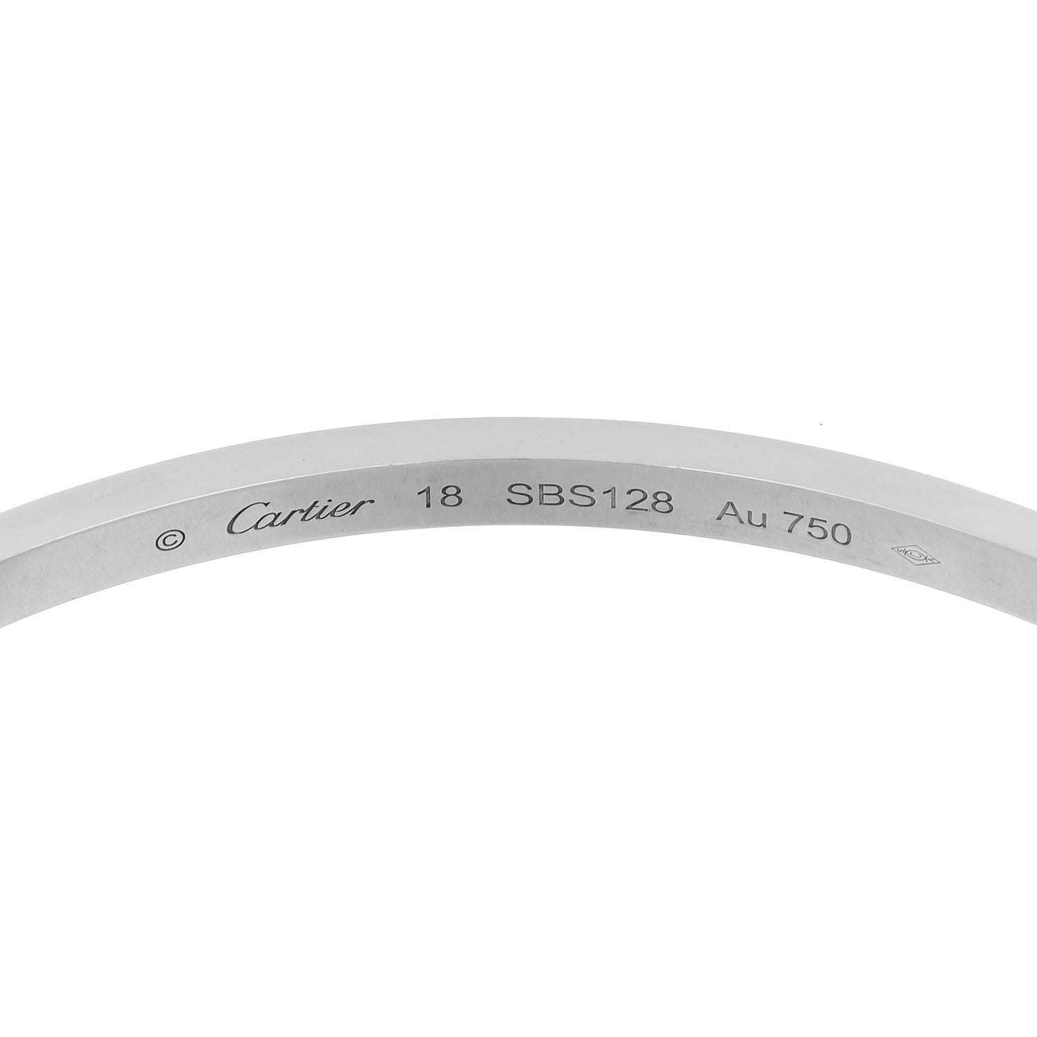 Cartier 18K White Gold Small LOVE Bracelet 18 6 of 9