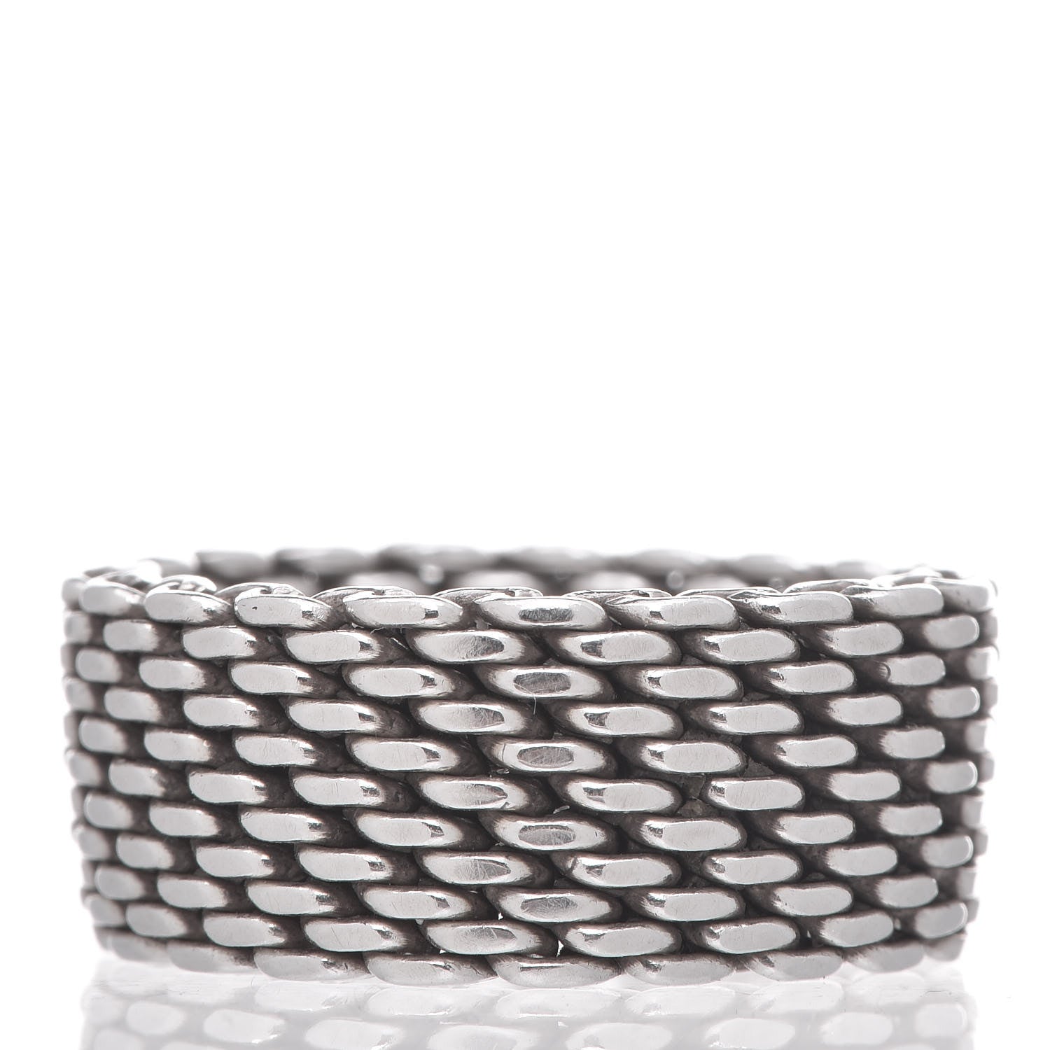 Tiffany Sterling Silver Somerset Mesh Ring 60 9 3 of 4