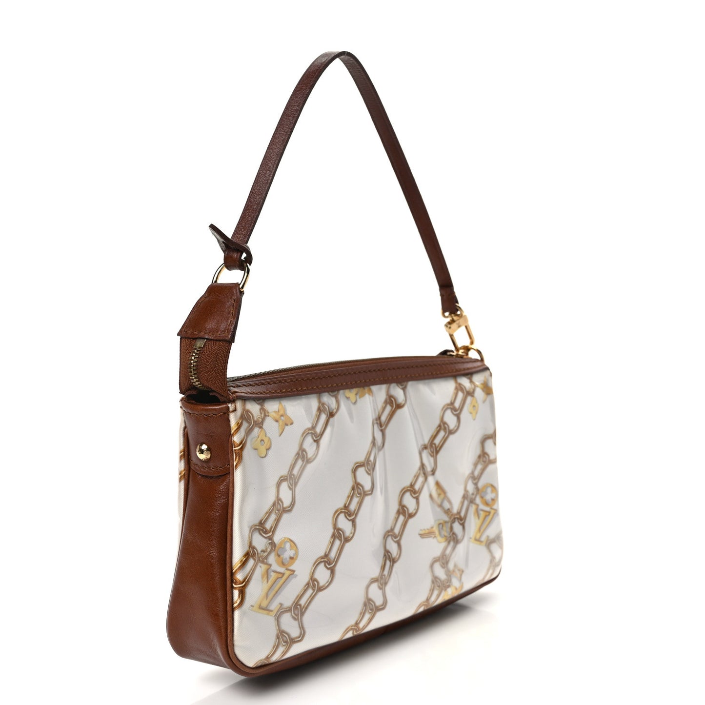 Monogram Charms Pochette Accessories Bag White