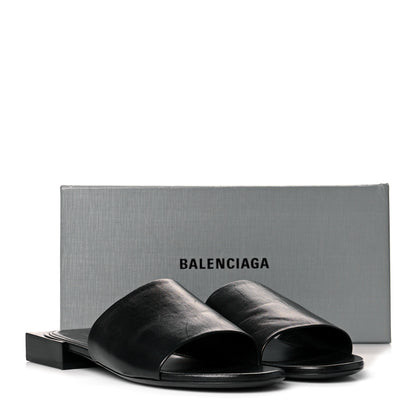 Balenciaga Shiny Smooth Sheepskin Box Flat Sandals 41 Black 11 of 11