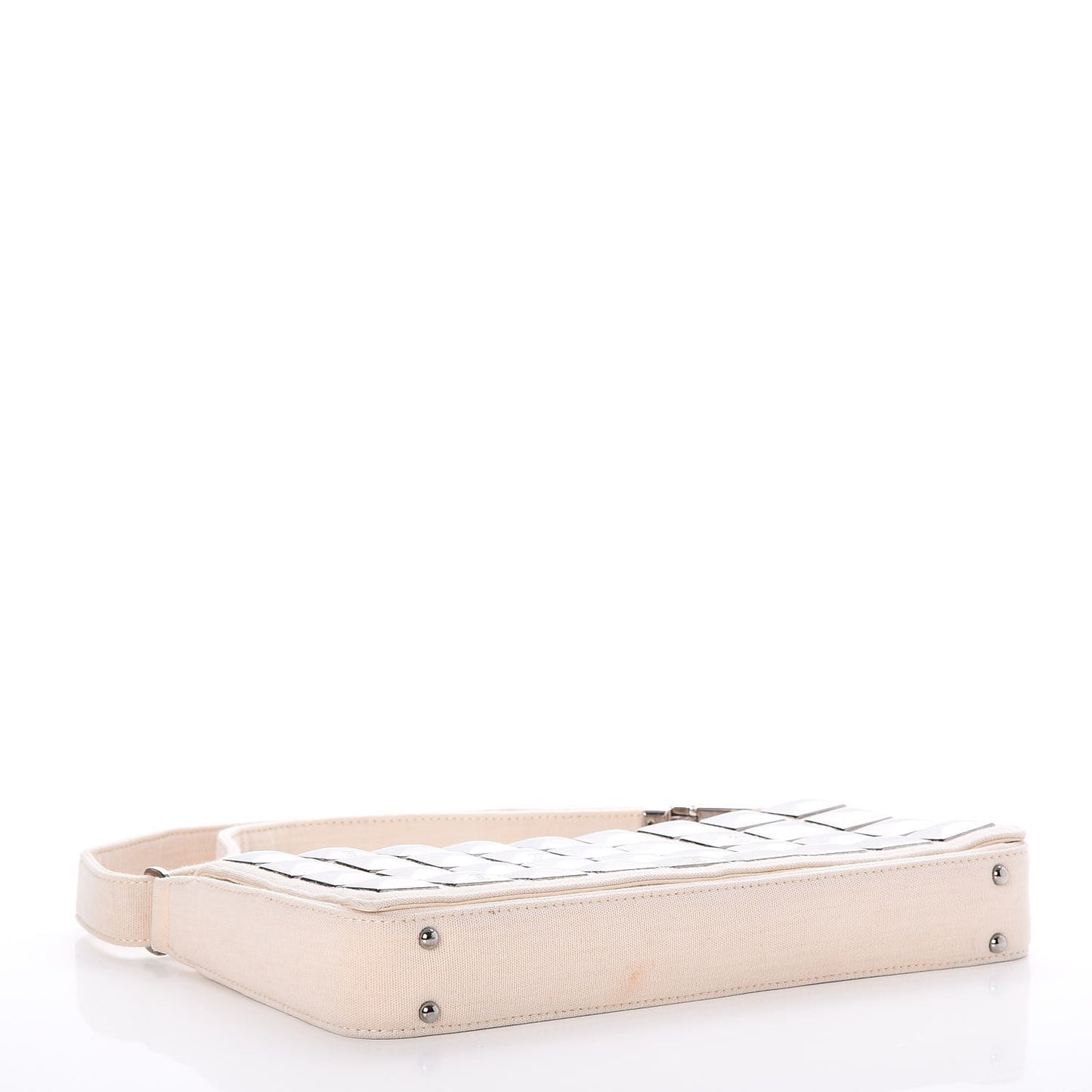 Canvas Studded Flap Off White