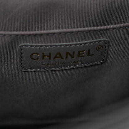 Chanel Shiny Caviar Quilted Pockets Drawstring Backpack Grey 8 of 10