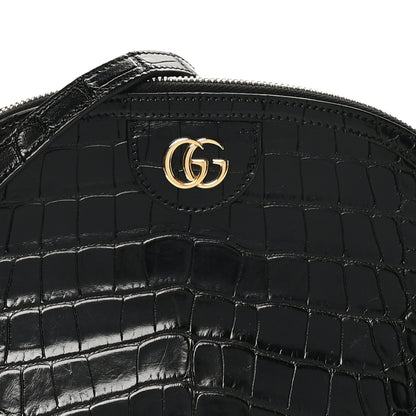 Gucci Alligator Small GG Charm Dome Bag Black 8 of 10