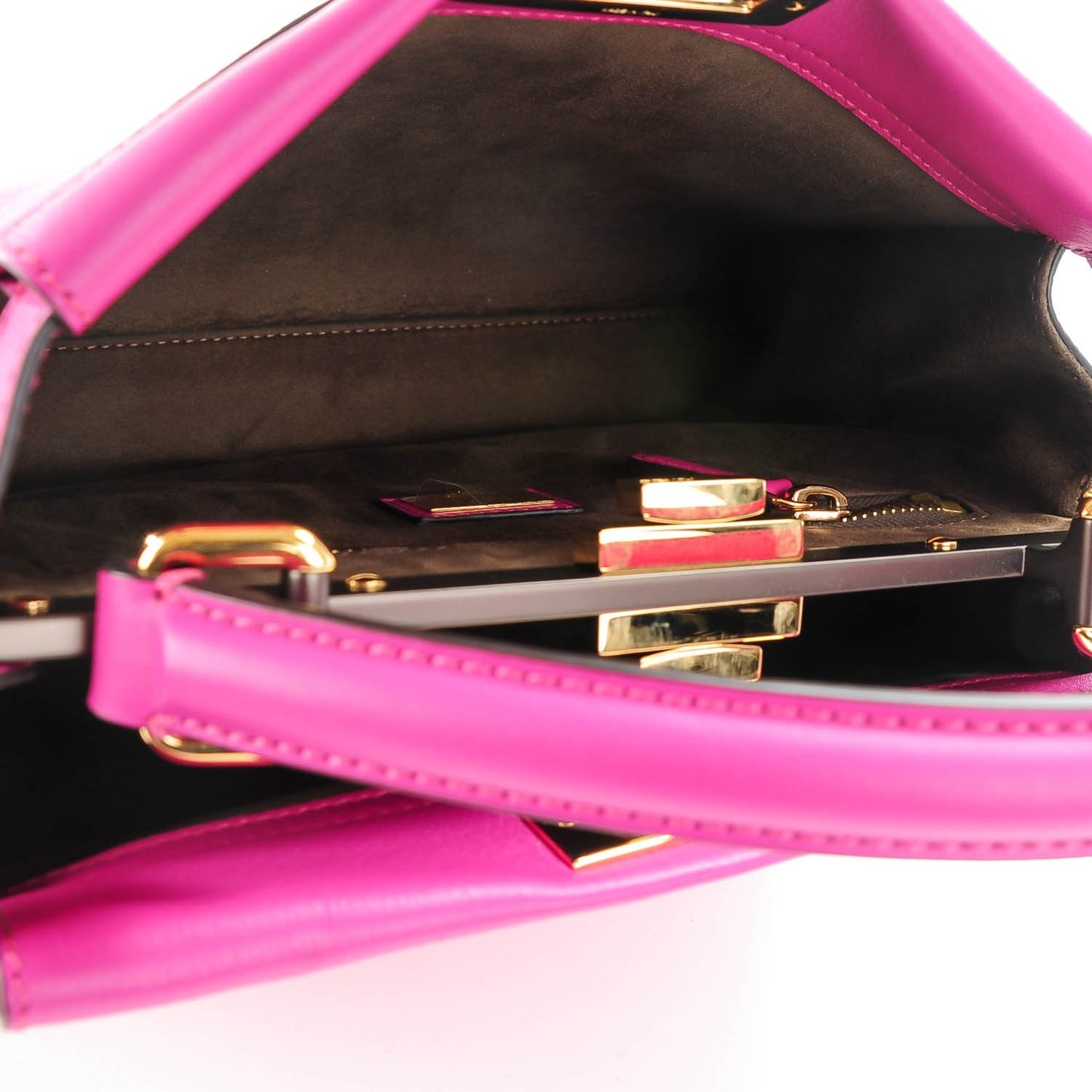 Vitello Seta Medium Peekaboo Iconic Satchel Magenta