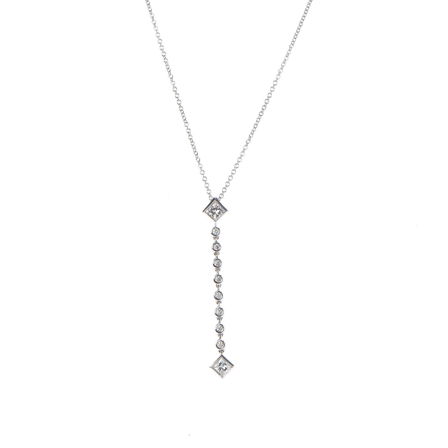 Tiffany Platinum Diamond Grace Pendant Necklace 4 of 7