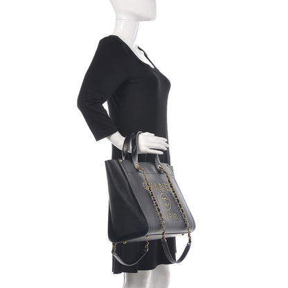 Chanel Caviar Small Studded Deauville Tote Black 3 of 11