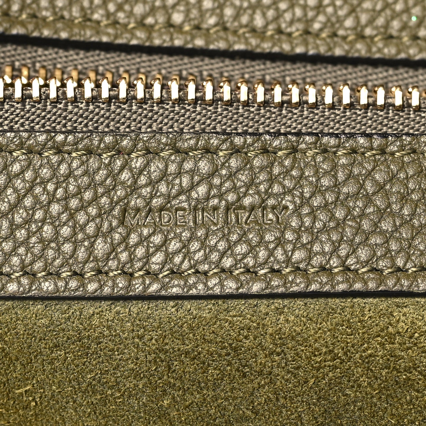 Soft Grained Calfskin Small Belt Cabas Phantom Army Green
