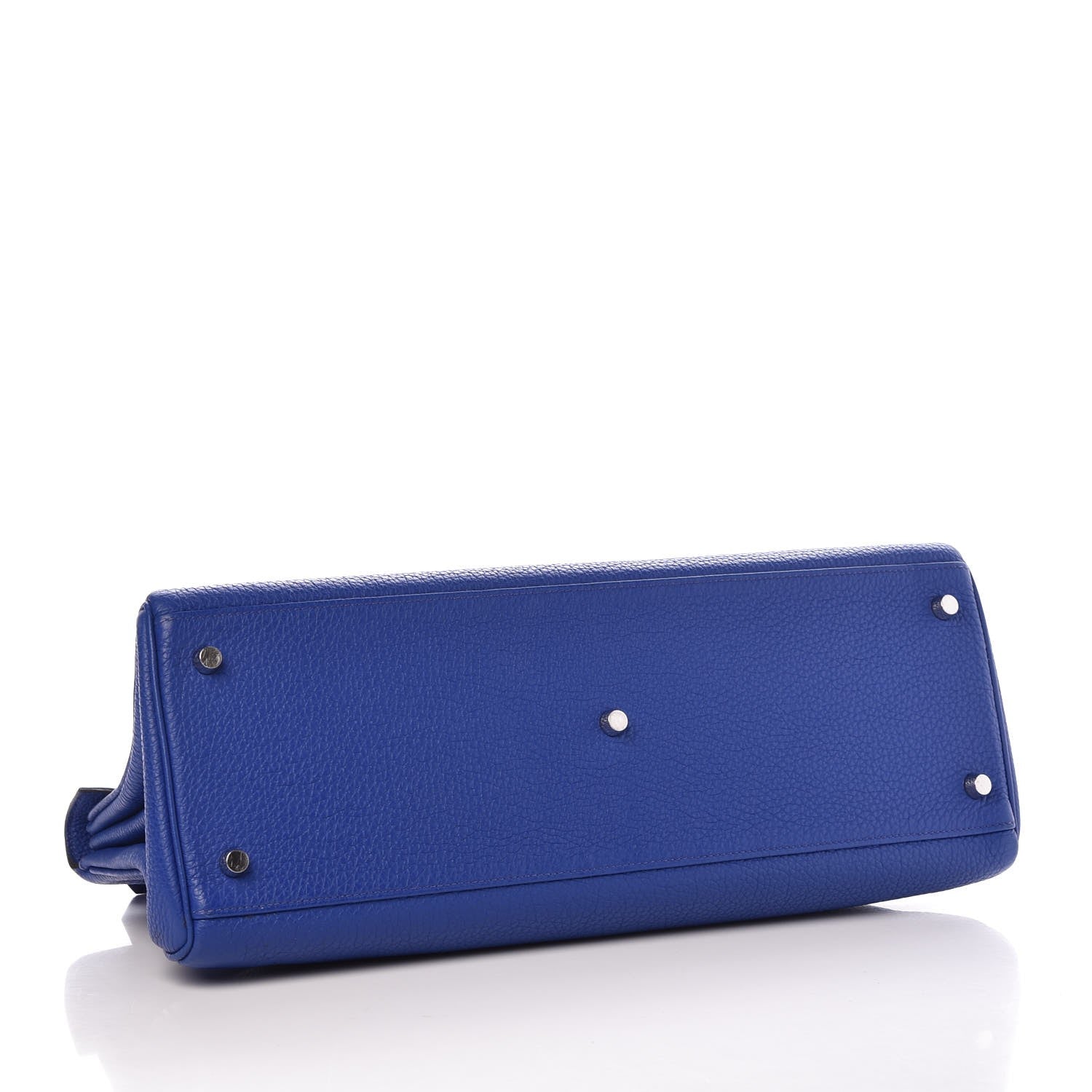 Hermes Taurillon Clemence Shoulder Kelly 40 Bleu Electrique 3 of 17