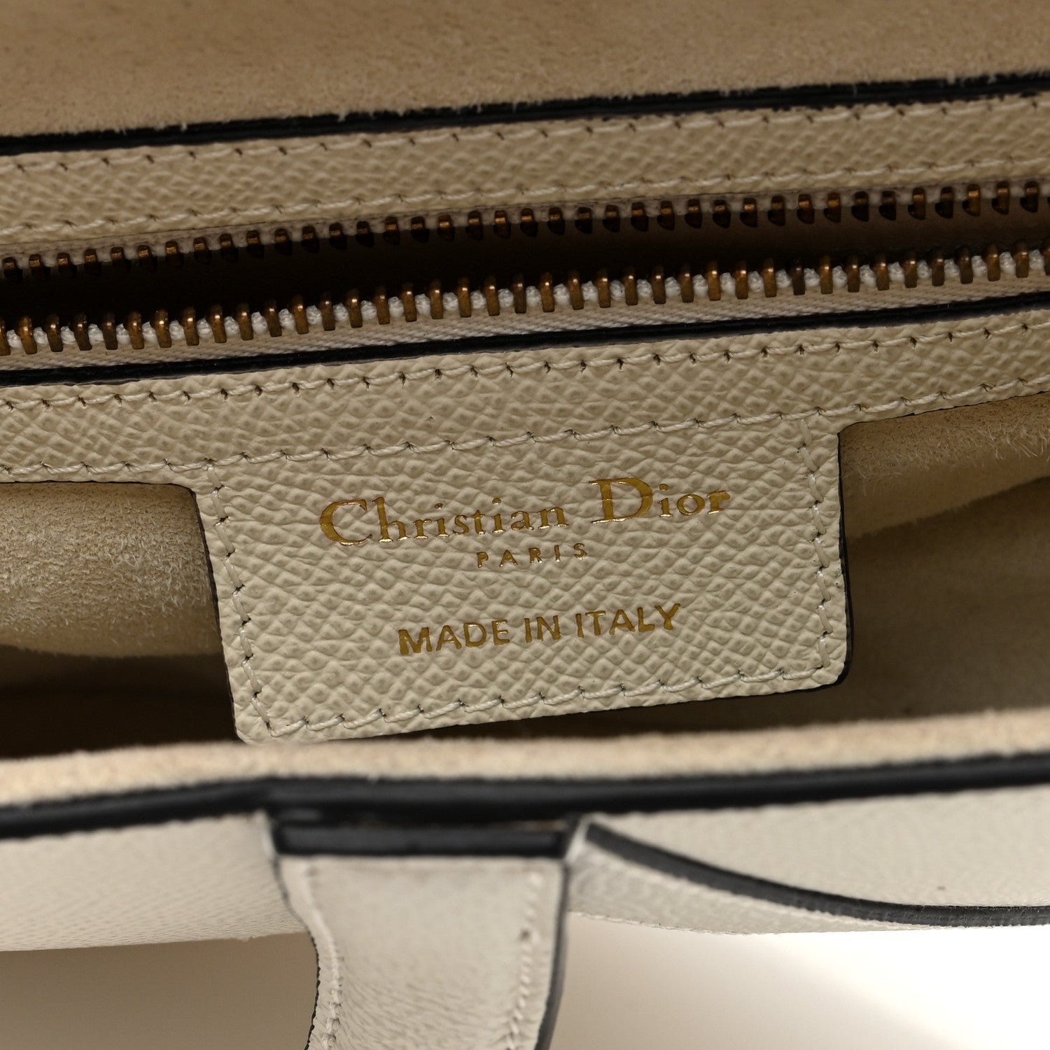 Christian Dior Grained Calfskin Saddle Bag With Strap Latte 6 of 10