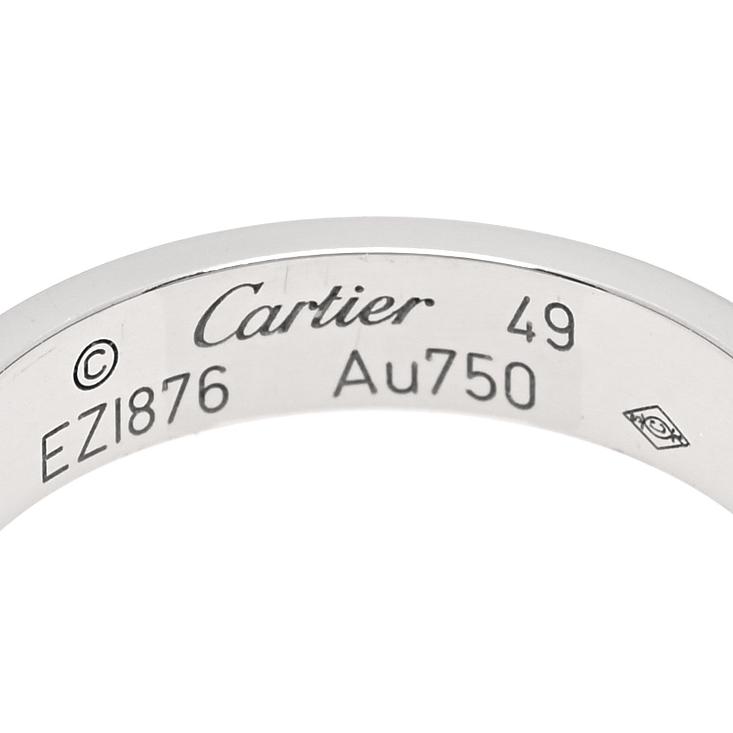 Cartier 18K White Gold 3.5mm LOVE Wedding Band Ring 49 5 4 of 5