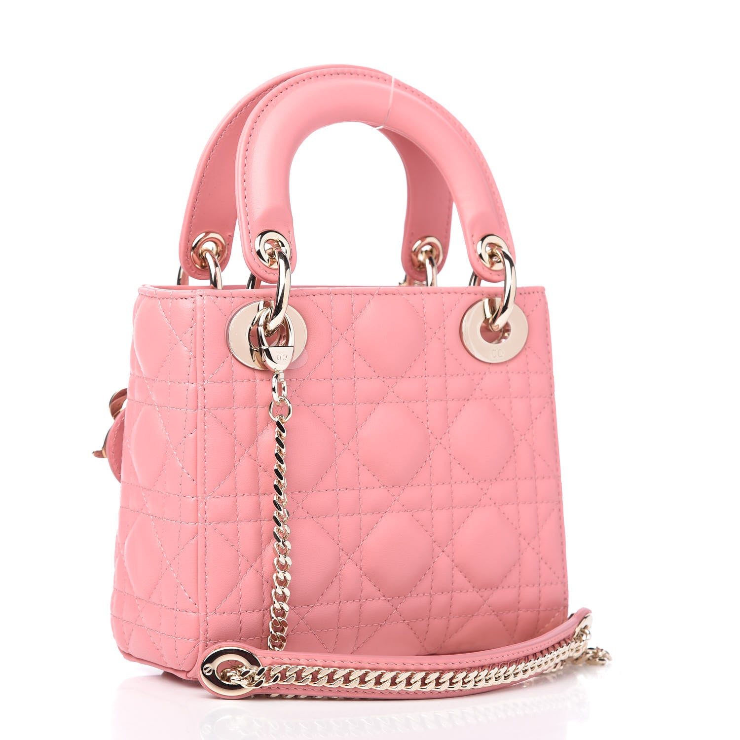 Christian Dior Lambskin Cannage Mini Lady Dior Pink 3 of 9