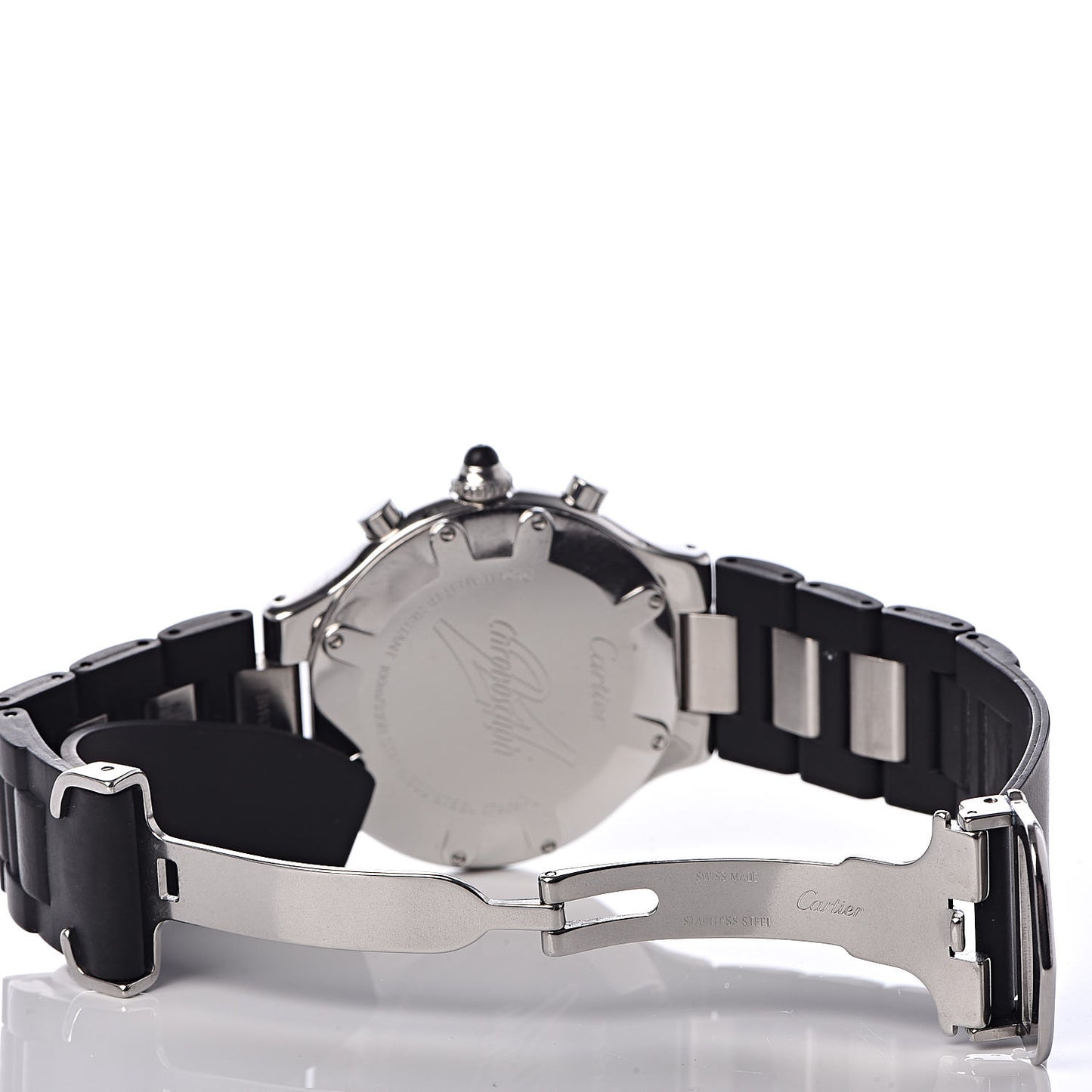 Stainless Steel Rubber 38mm Must 21 Chronoscaph Quartz Watch Black