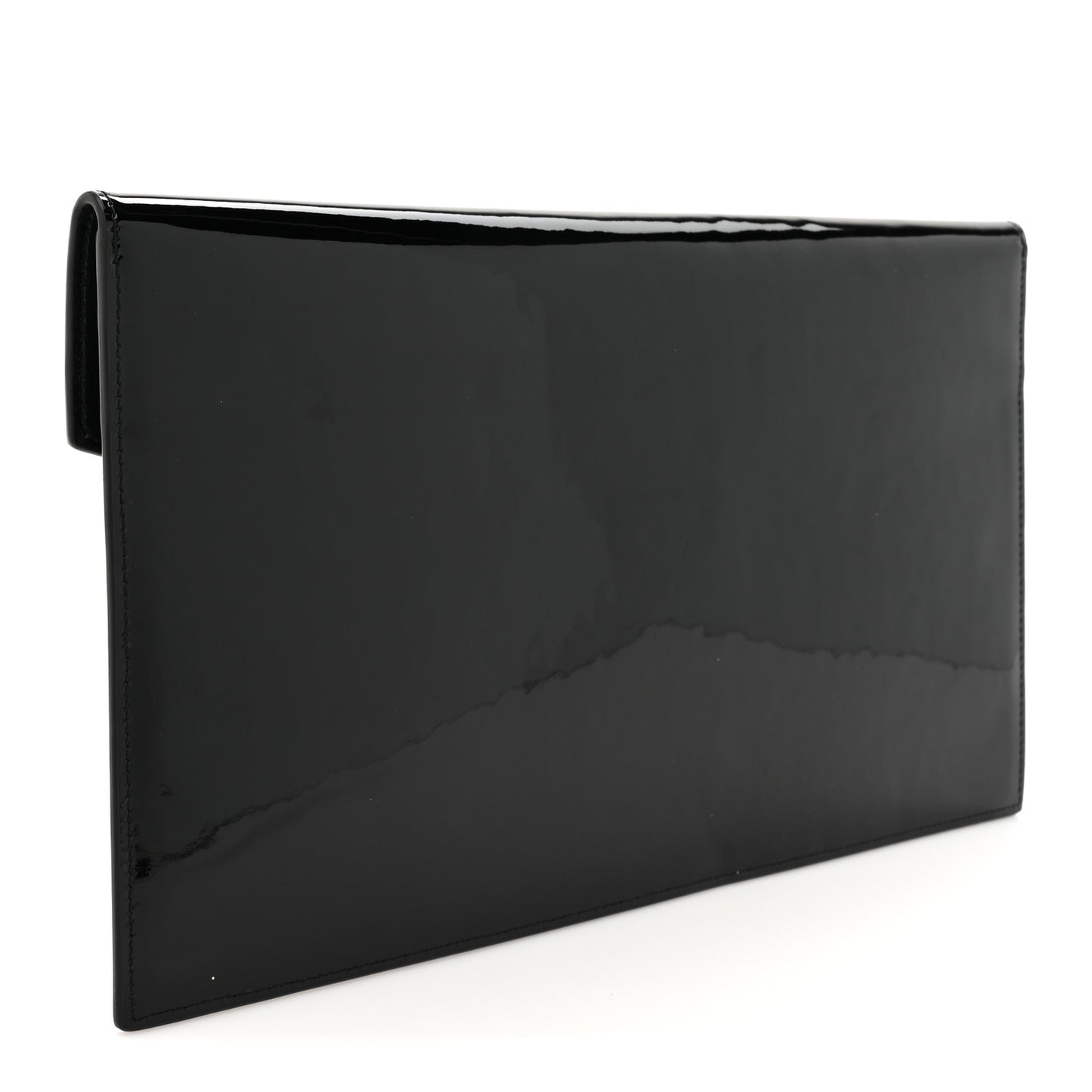 Patent Calfskin Monogram Uptown Clutch Black