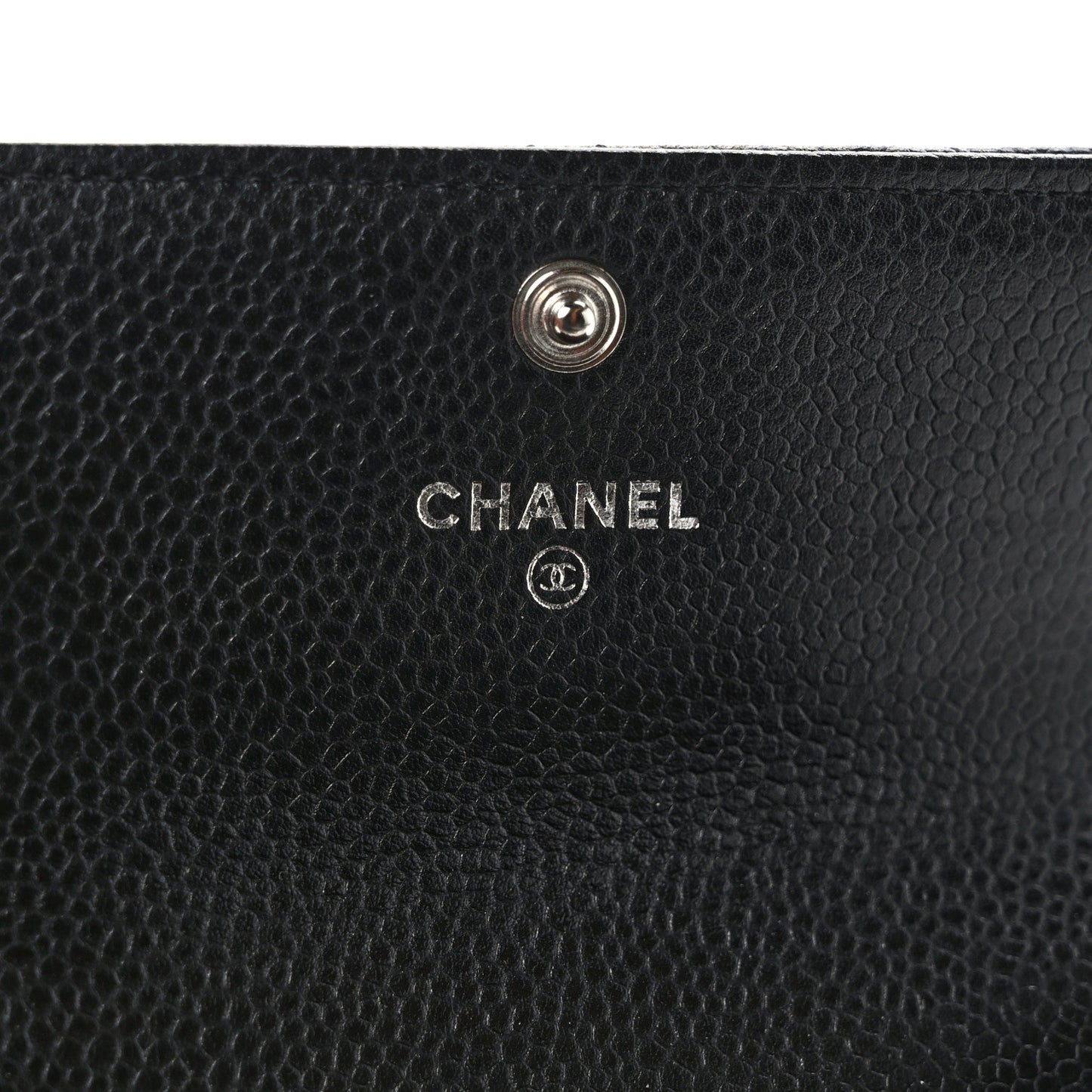 Caviar Quilted Flap Card Holder Black