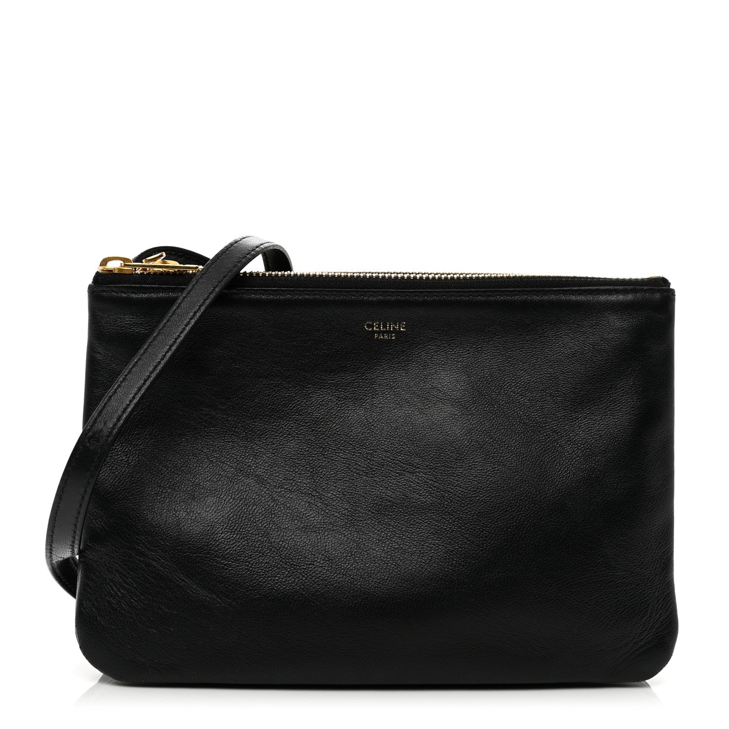 Celine Lambskin Small Trio Crossbody Bag Black 1 of 9