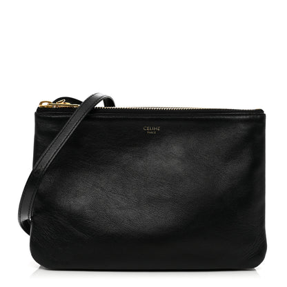 Celine Lambskin Small Trio Crossbody Bag Black 1 of 9