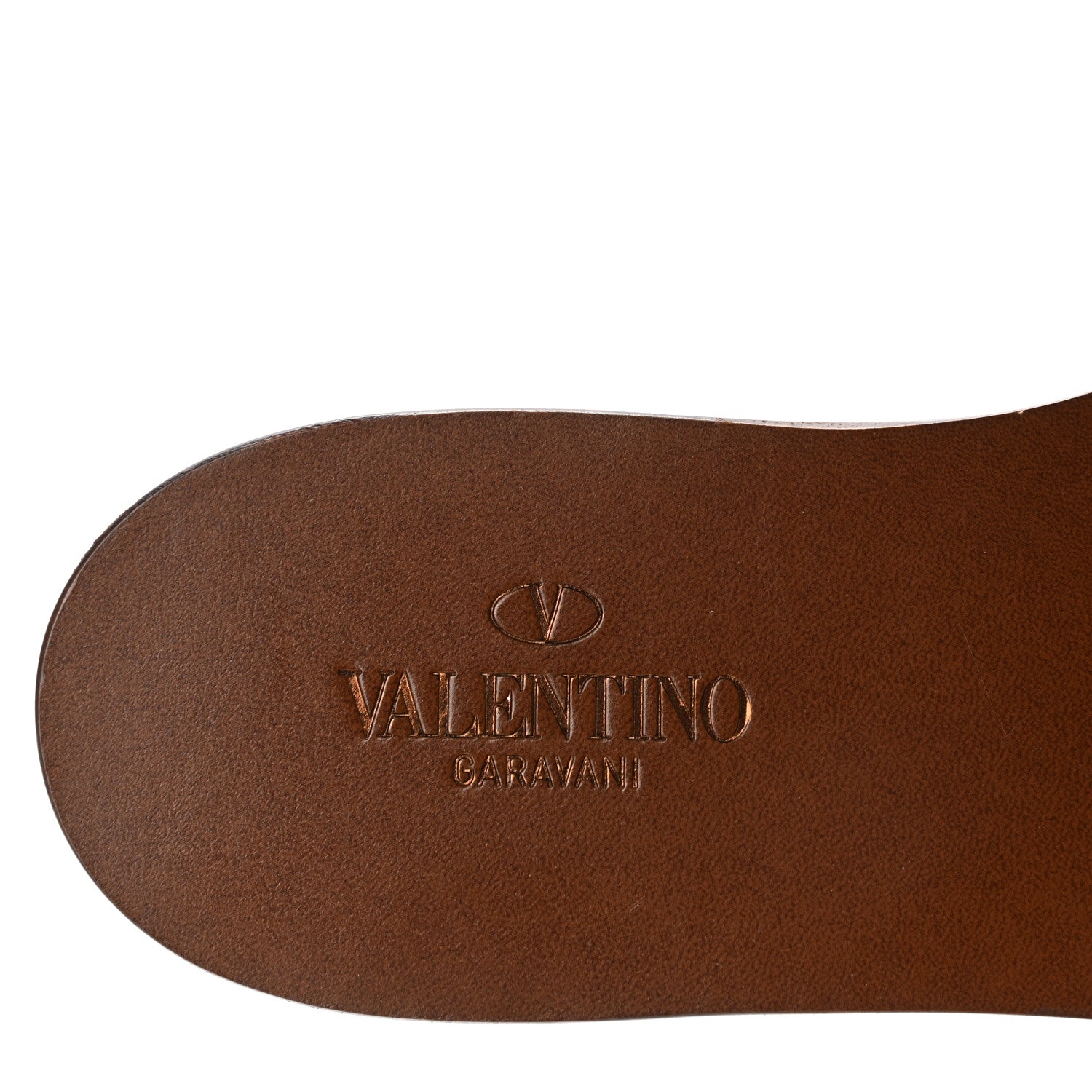 Valentino Garavani Grainy Cowhide Vlogo Flat Slide Sandals 36 Cuoio 7 of 9