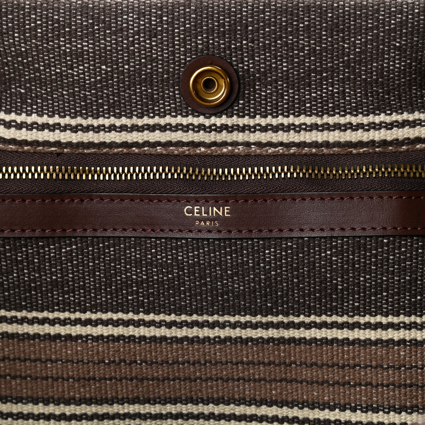 Canvas Calfskin Jacquard Vertical Cabas Grey Brown