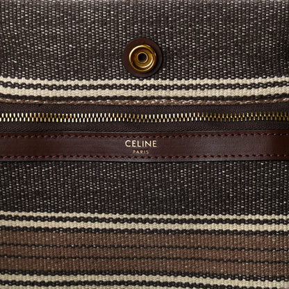 Celine Canvas Calfskin Jacquard Vertical Cabas Grey Brown 6 of 9