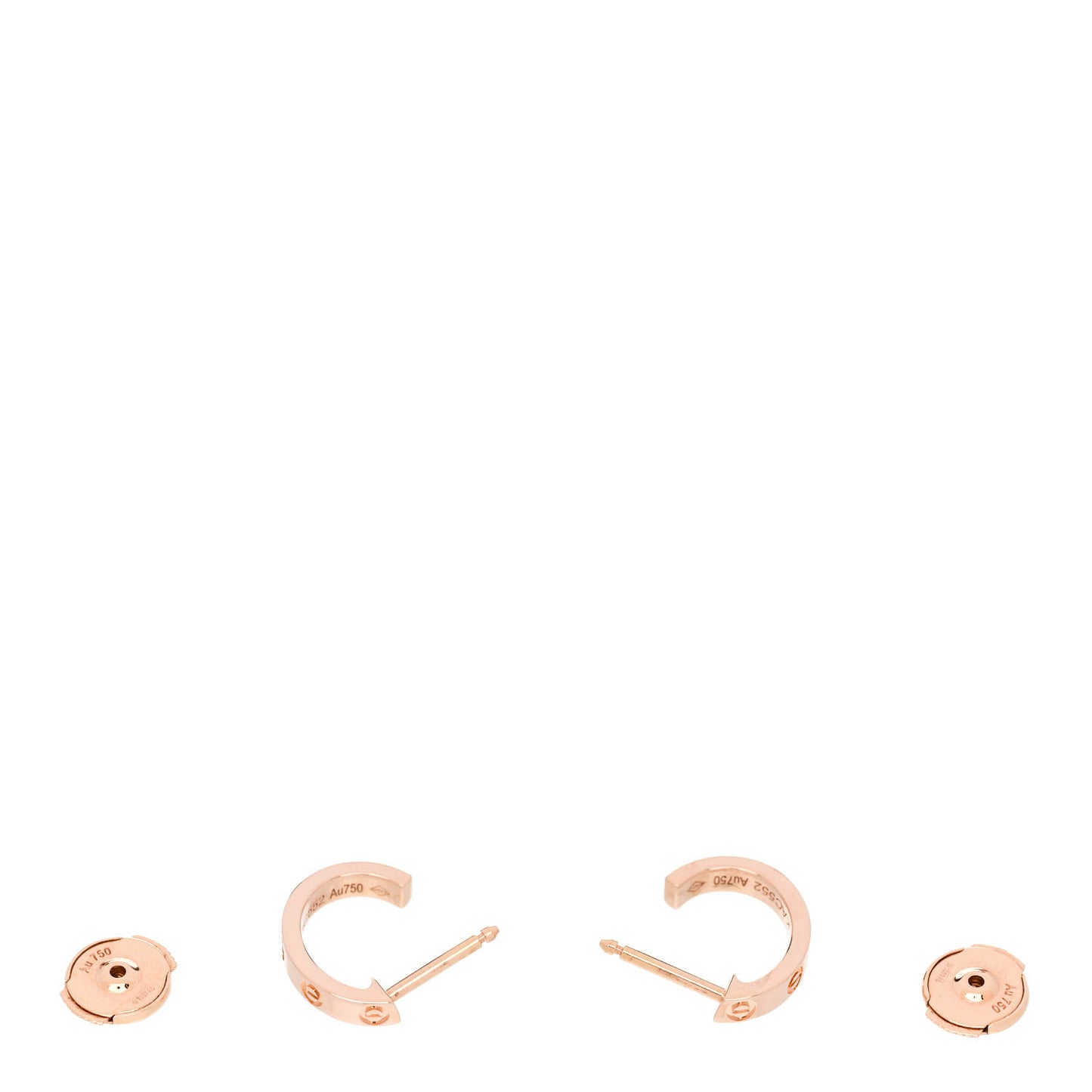 18K Pink Gold Small LOVE Hoop Earrings