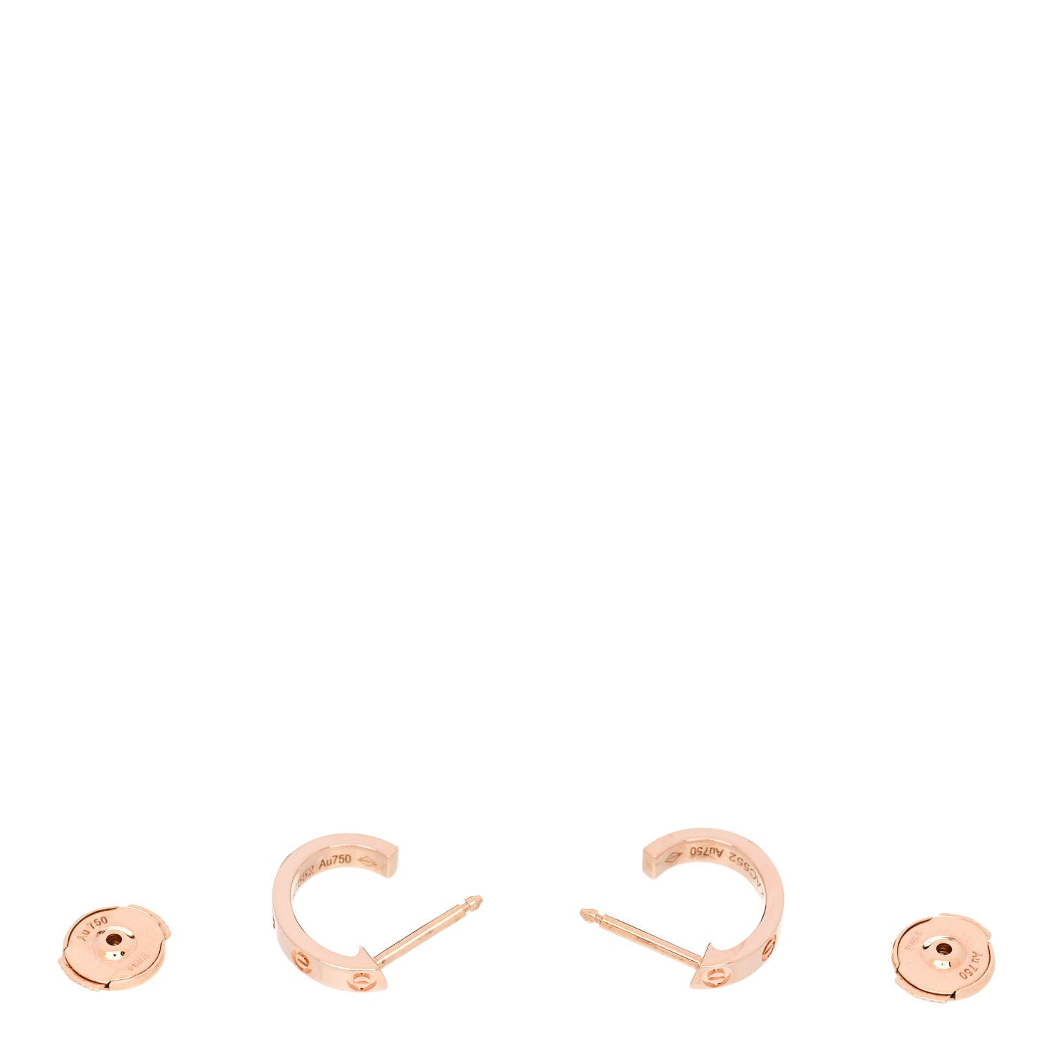 Cartier 18K Pink Gold Small LOVE Hoop Earrings 3 of 6
