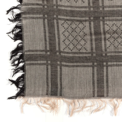 Gucci Wool Silk Monogram Fringe Square Scarf Brown 3 of 4