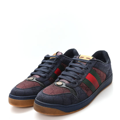 Gucci New Canvas GG Web Mens Screener Sneakers 10 Burgundy Navy 4 of 9