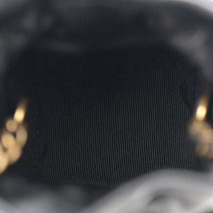 Chanel Calfskin Quilted Mini Drawstring Bucket Bag Black 5 of 12