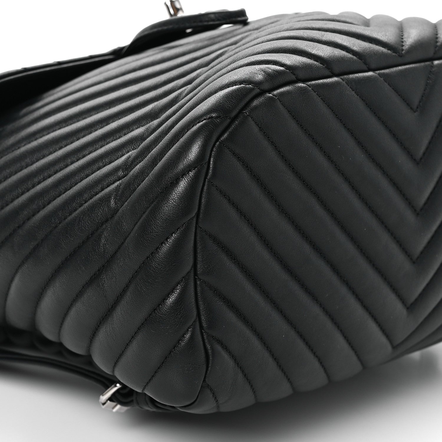 Chanel Calfskin Chevron Quilted Large Urban Spirit Backpack Black 9 of 10