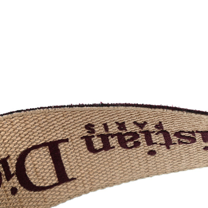 Christian Dior Canvas Embroidered Shoulder Strap Burgundy 4 of 4
