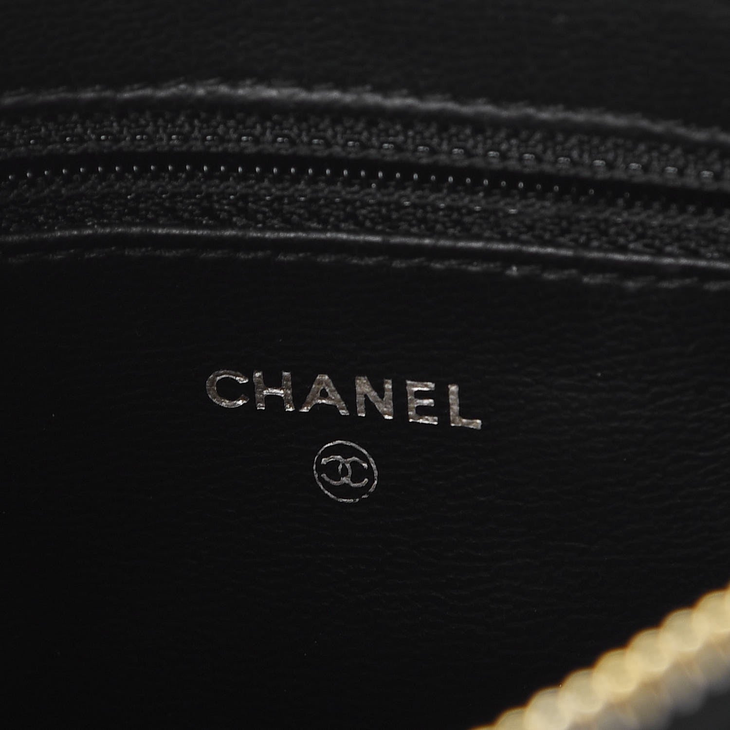 Chanel Caviar Timeless CC Cosmetic Pouch Black 6 of 12