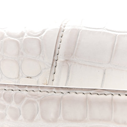 Balenciaga Shiny Calfskin Crocodile Embossed Small Hourglass Sling Shoulder Bag White 17 of 17