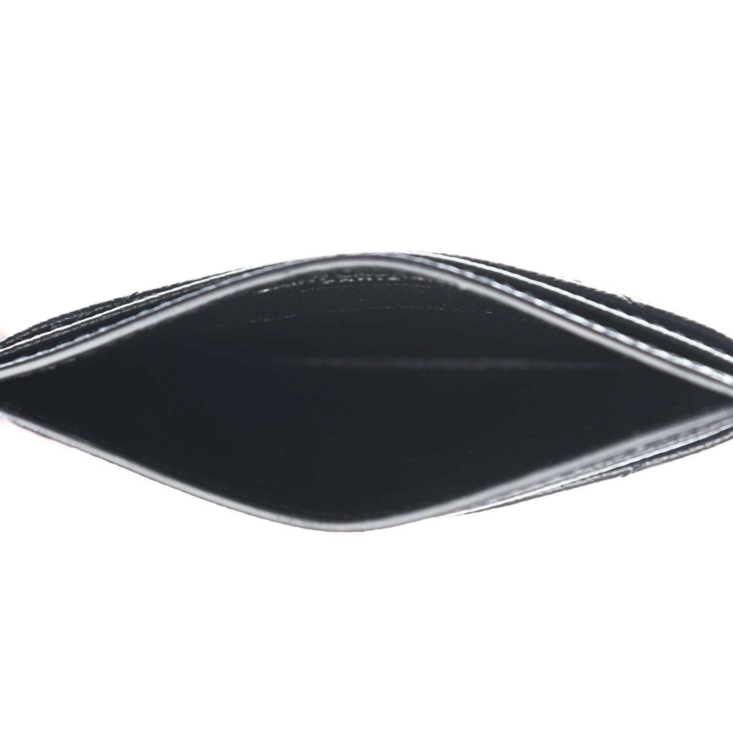 Saint Laurent Grain De Poudre Matelasse Chevron Monogram Credit Card Case Deep Marine 4 of 4