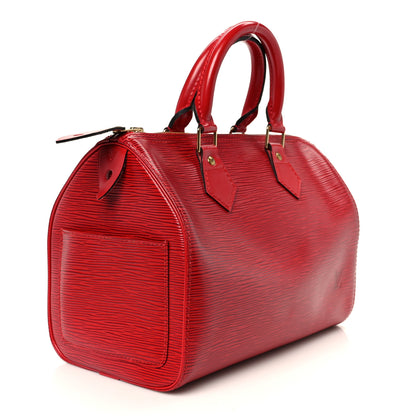 Louis Vuitton Epi Speedy 25 Castillan Red 3 of 11