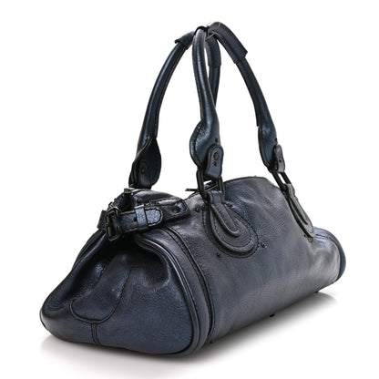 Chloe Metallic Calfskin Medium Paddington Satchel Blue 3 of 10