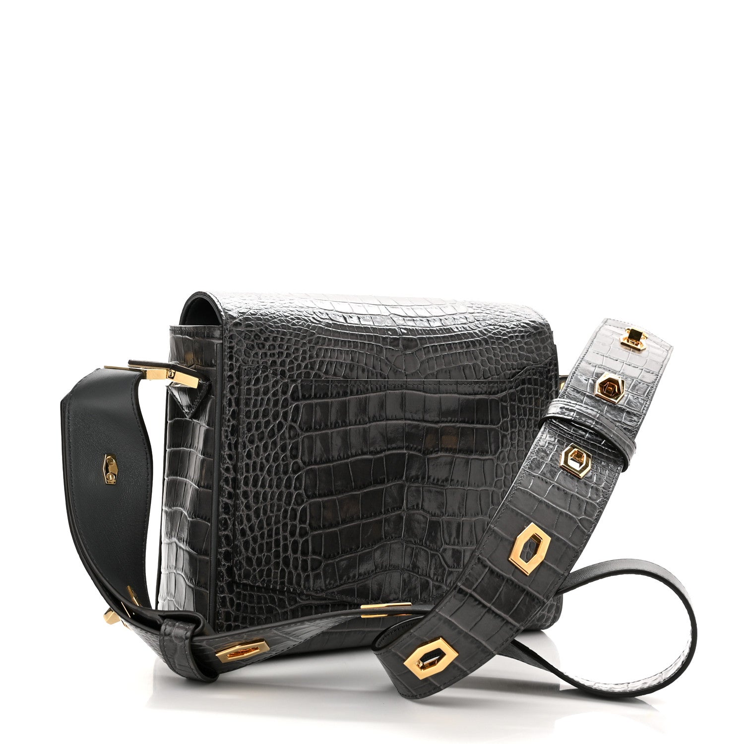 Givenchy Calfskin Crocodile Embossed Medium Eden Storm Grey 3 of 9