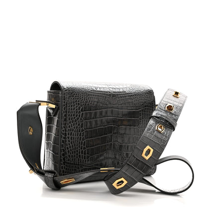 Givenchy Calfskin Crocodile Embossed Medium Eden Storm Grey 3 of 9