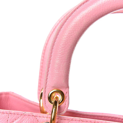 Christian Dior Grained Calfskin Cannage Medium Lady Dior Pink 12 of 29