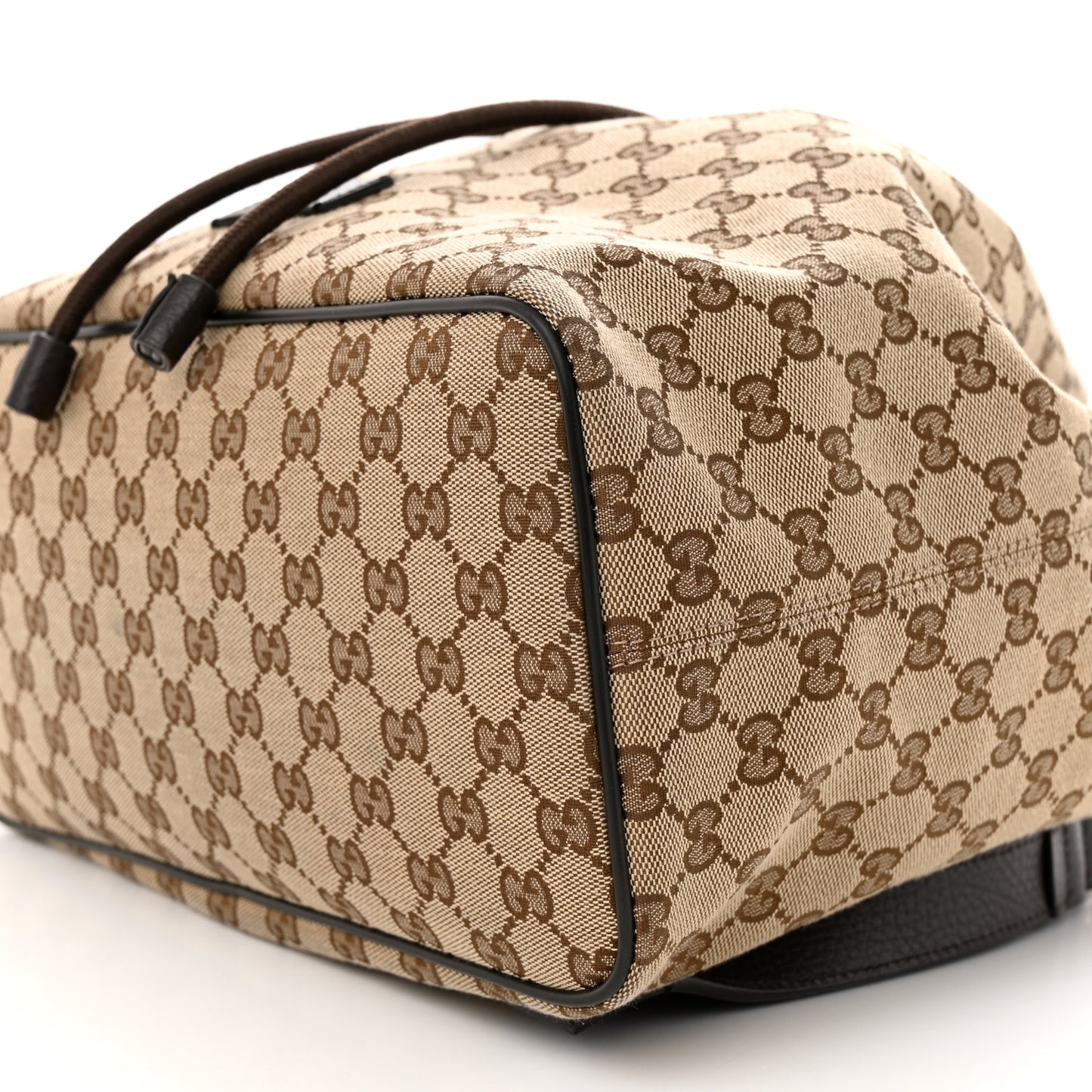 Monogram Dollar Calfskin O Drawstring Backpack Beige Ebony Testa di Moro Dark Chocolate